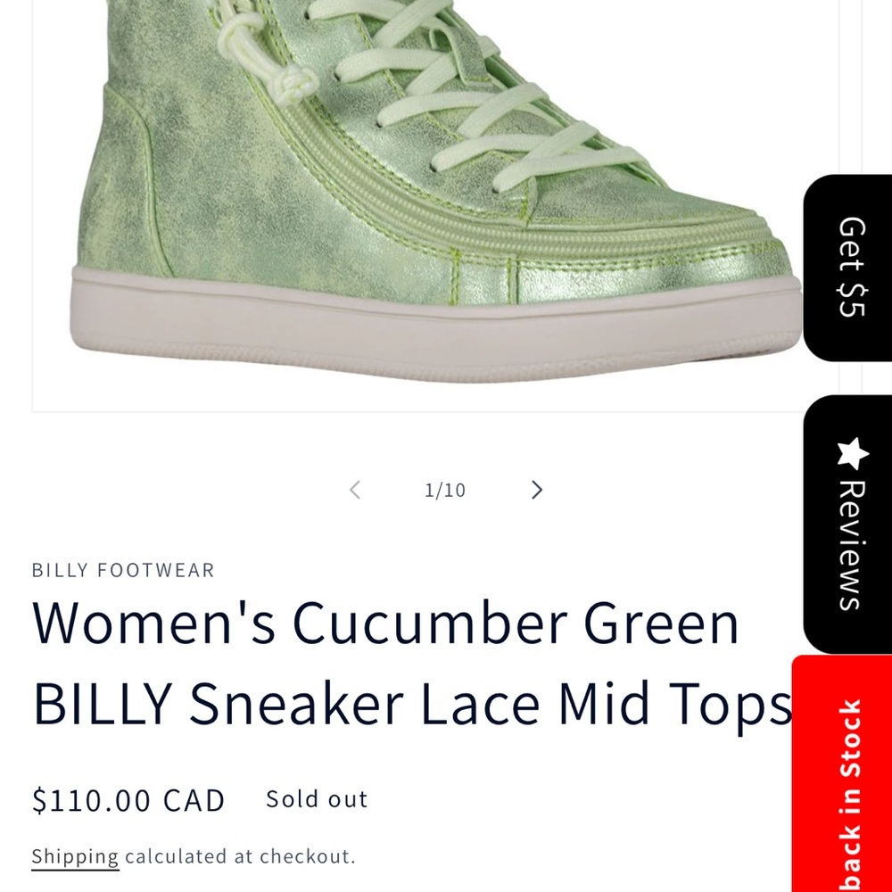 Women's Billy’s Green Sneaker Lace Mid Tops